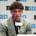 Penn State QB Drew Allar at Big Ten Media Days.