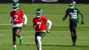 Justin Fields at Jets practice.
