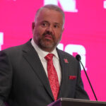 Nebraska coach Matt Rhule speaks at Big Ten Media Days.