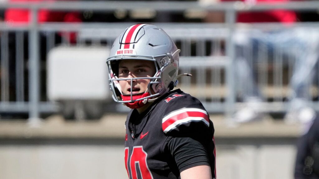 Julian Sayin during Ohio State's spring game.