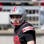 Julian Sayin during Ohio State's spring game.