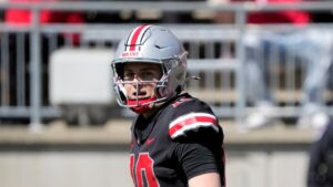 Julian Sayin during Ohio State's spring game.