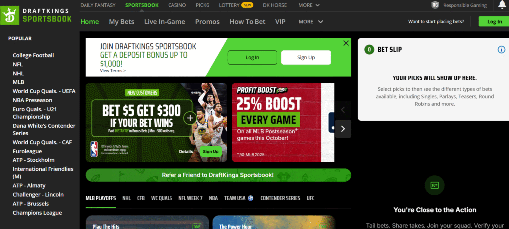 DraftKings Bet $5, Get $200 bonus. 