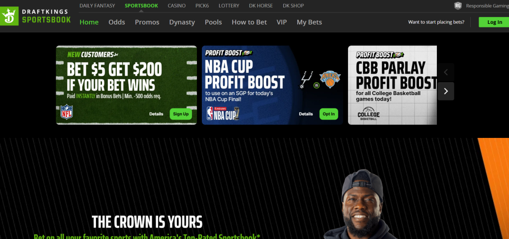 DraftKings Sportsbook $200 offer. 