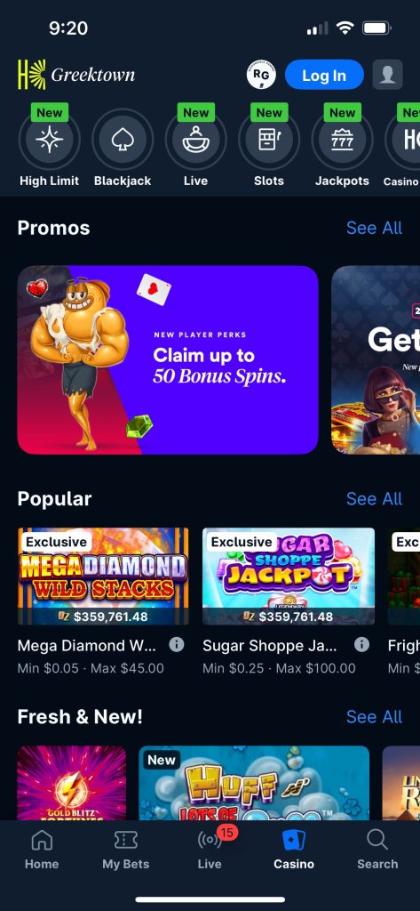 theScore Bet casino page