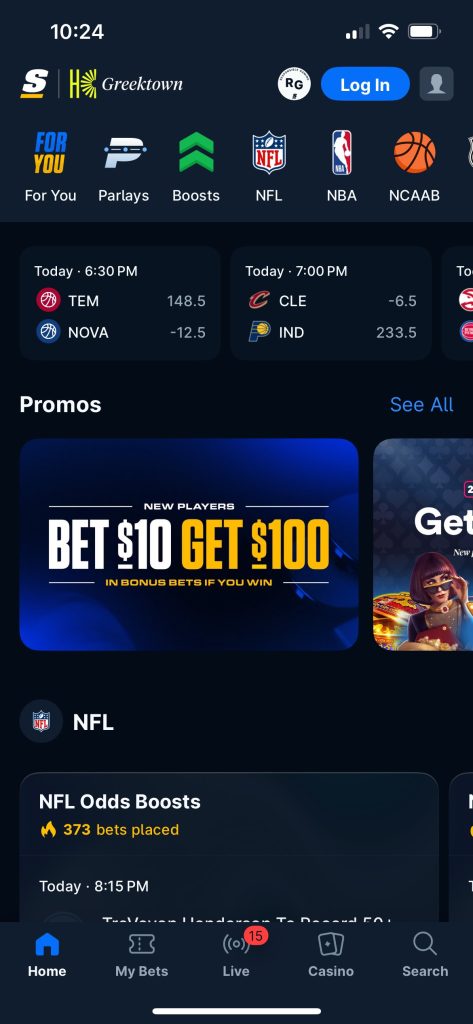 theScore Bet sportsbook page