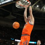 Illinois Fighting Illini guard Andrej Stojakovic dunks the ball during the second half against the VCU Rams.