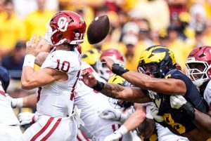 Michigan plays against Oklahoma.