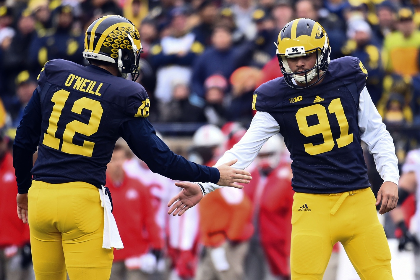 VIDEO Michigan kicker Kenny Allen launches 75yard punt, makes 60yard FG