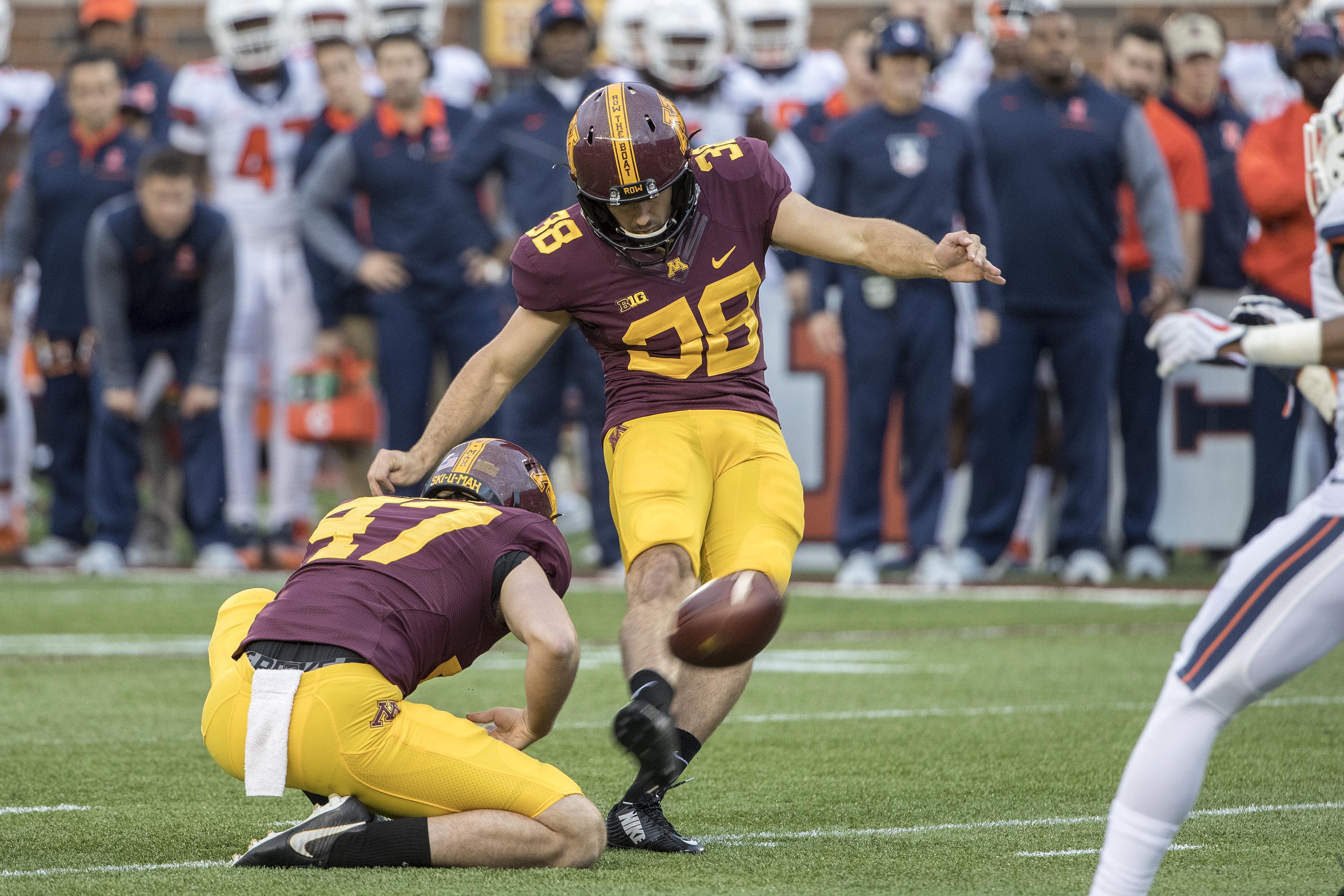 Minnesota kicker Emmit Carpenter named a nominee for the Burlsworth Trophy