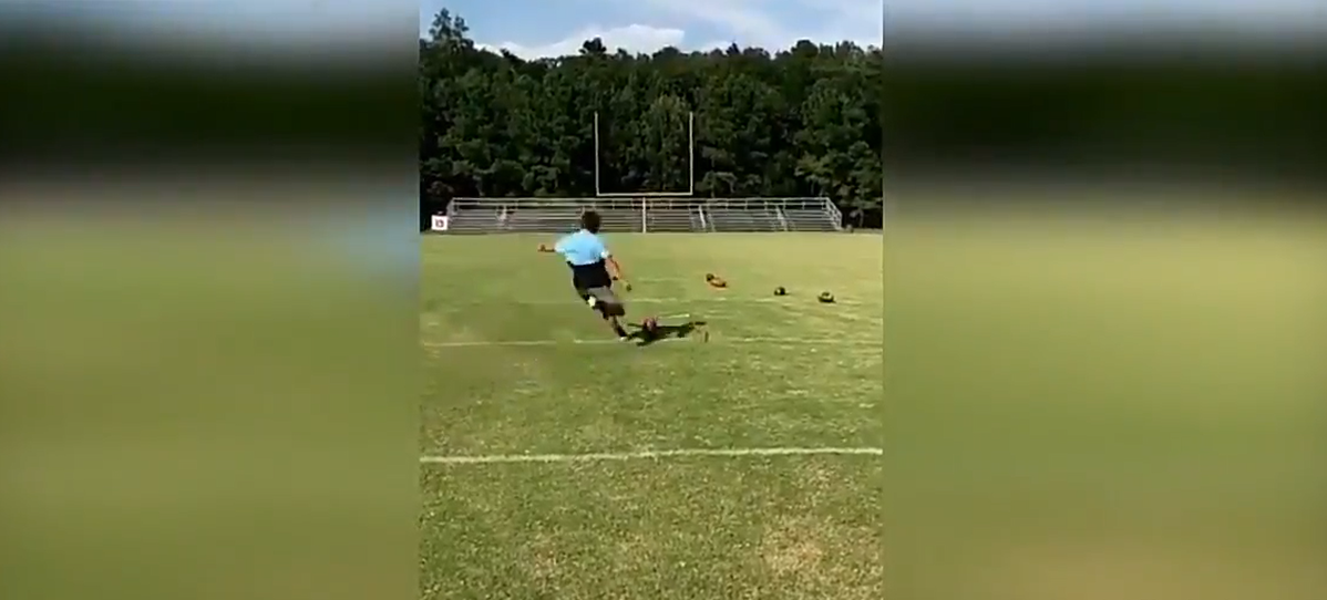 WATCH Maryland commit can drill a 50yard field goals with either leg