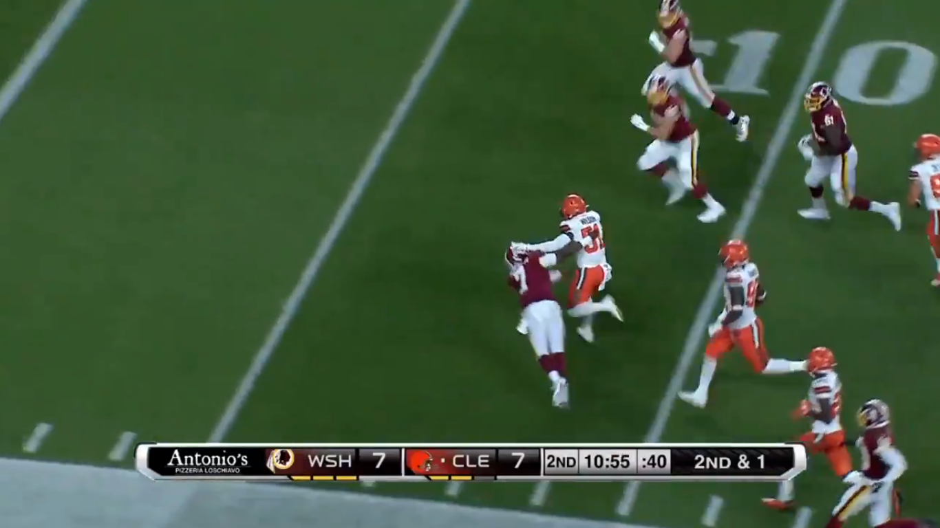 WATCH Dwayne Haskins throws two picks, including brutal pick6, in