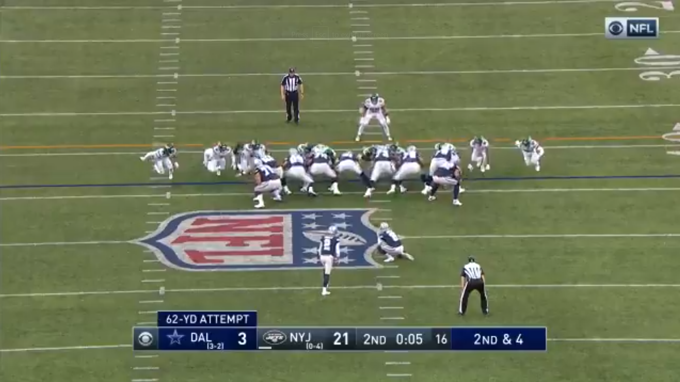 ExNebraska K Brett Maher absolutely drills 62yard FG