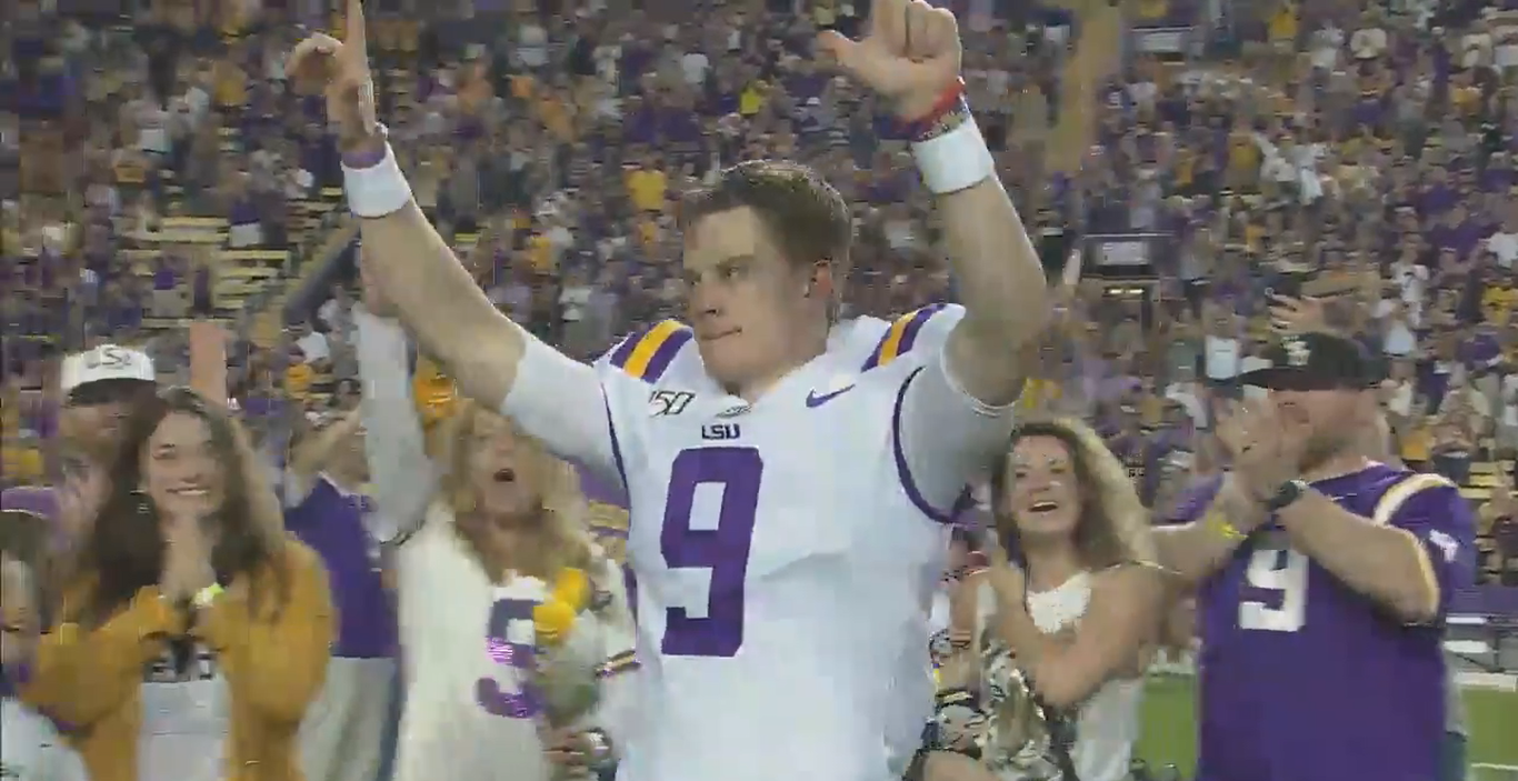 LSU QB Joe Burrow wore a special jersey when introduced on Senior Night