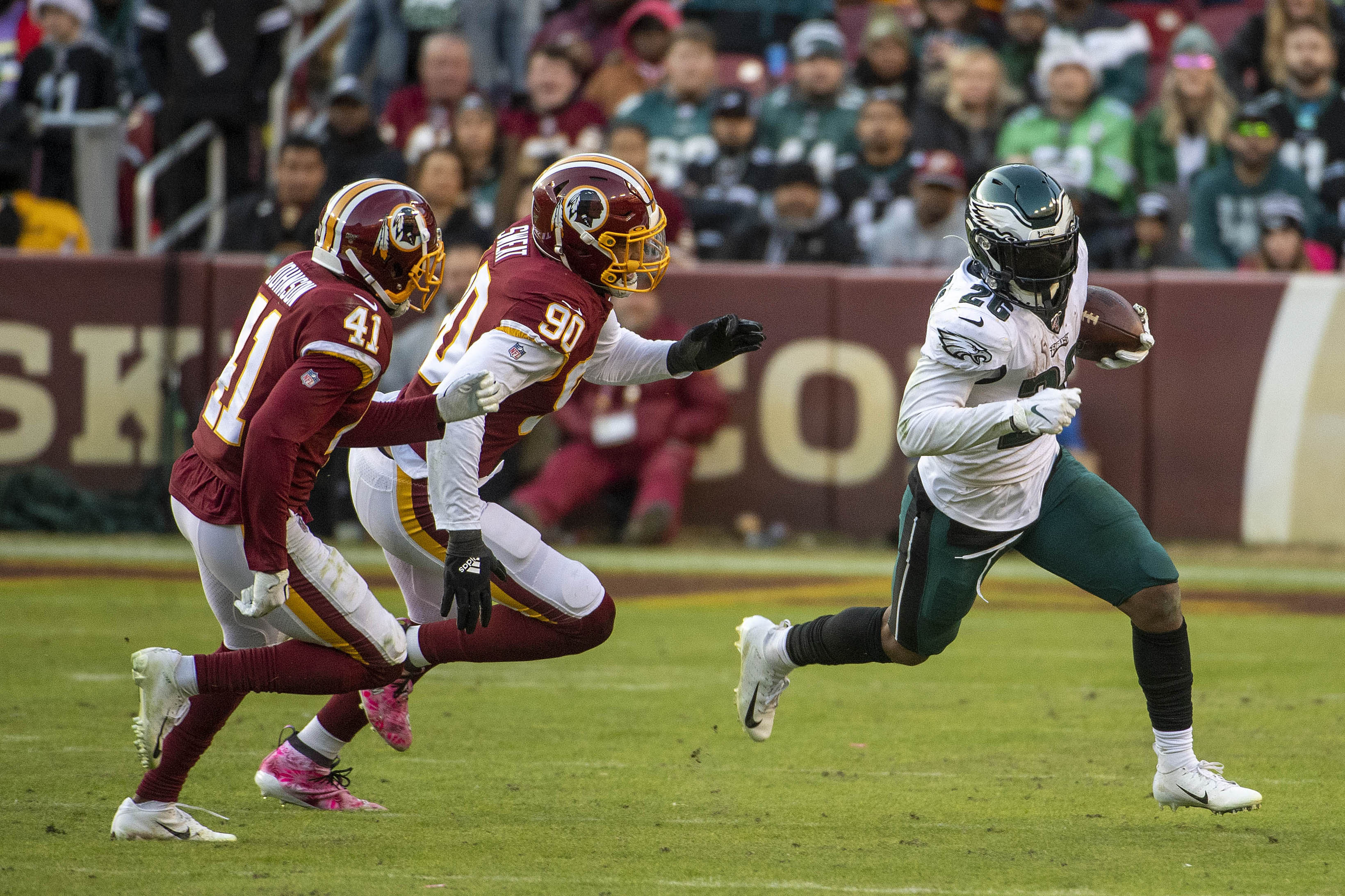 Miles Sanders set multiple Philadelphia Eagles rookie records in Sunday's win
