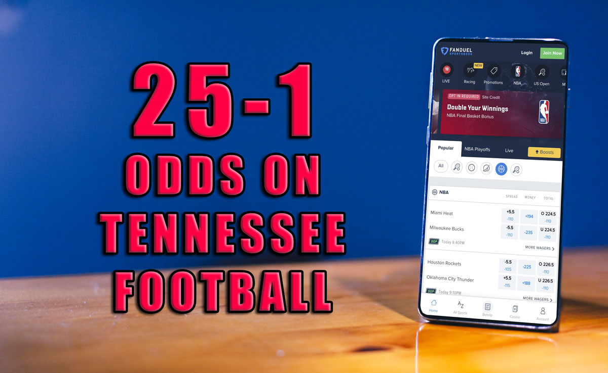 Get 25/1 Odds on Tennessee to Beat Arkansas at Fanduel Sportsbook