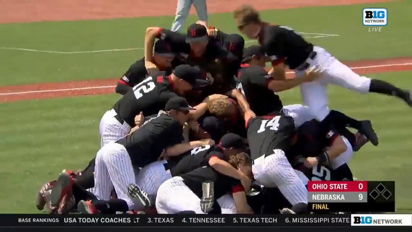 B1G Baseball Nebraska Clinches Conference Title With Dominant Shutout 