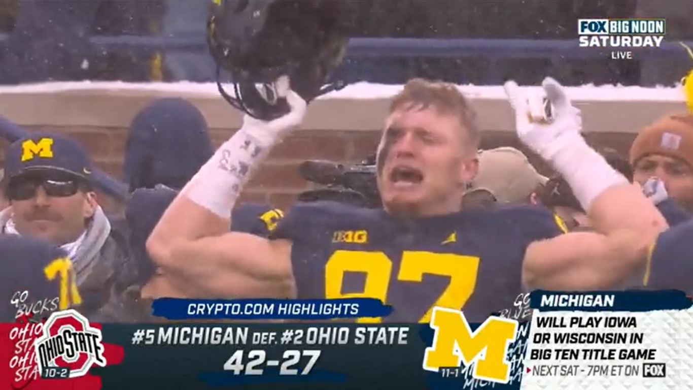 Aidan Hutchinson's emotional reaction to win in The Game is what CFB is