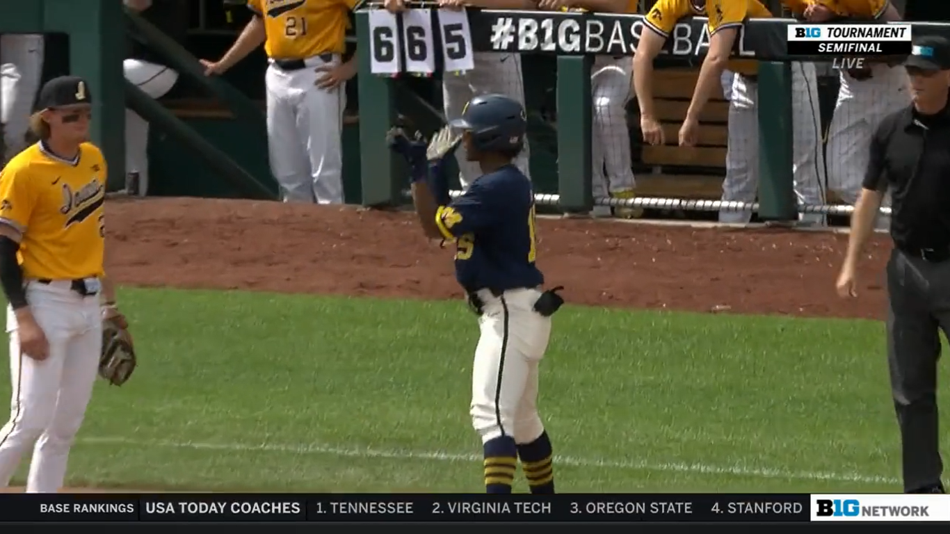 Michigan Rides Huge 7th Inning To Blowout Win Over Iowa To Reach B1G 