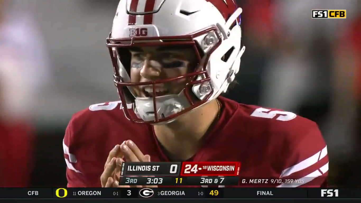 Graham Mertz slings beautiful TD to Chimere Dike as Wisconsin continues