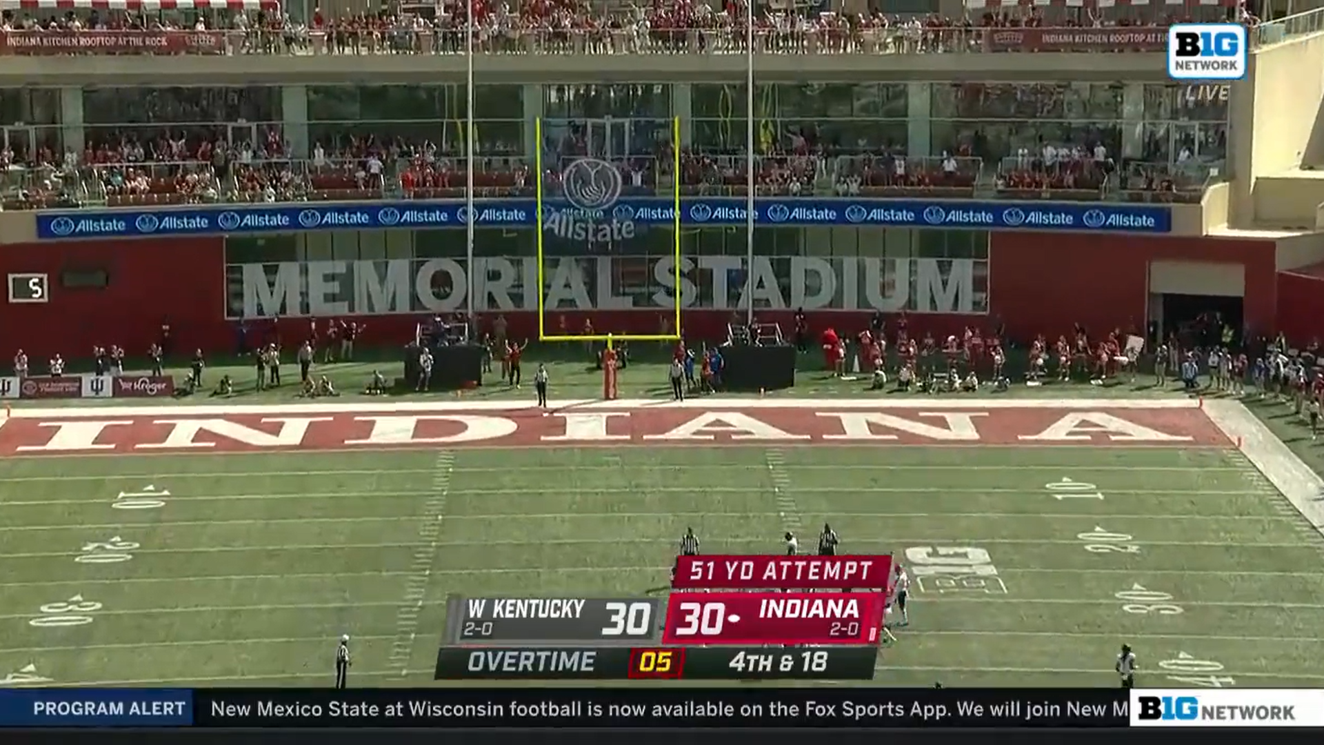 Indiana nails gamewinning kick to down Western Kentucky